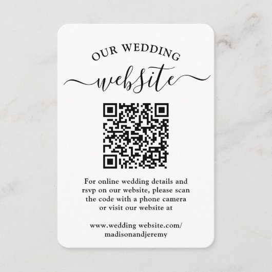 1 QR Code Weddenschap Website Legant Foto Bijlage RSVP Kaartje (Voorkant)