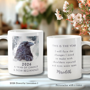 1. Raaf 2026 Jaar van Verandering Krachtige Intent Koffiemok