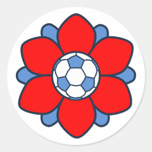 1 Red Soccer Girl geweldige Ronde Sticker