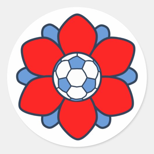 1 Red Soccer Girl geweldige Ronde Sticker (Voorkant)