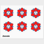 1 Red Soccer Girl geweldige Ronde Sticker (Vel)