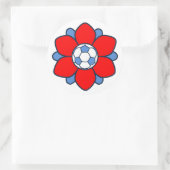 1 Red Soccer Girl geweldige Ronde Sticker (Tas)