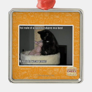 1 regel als je een bed wilt delen metalen ornament