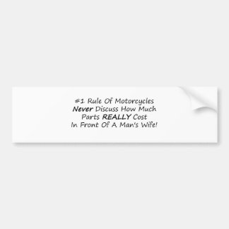 1 regel motorrijwielen nooit bespreken hoeveel ond bumpersticker