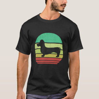 1 Retro  Sunset Doxie Dachshund Hondenras S T-shirt