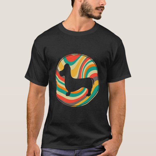 1 Retro Vintage Teckel Hondenras T-shirt (Voorkant)