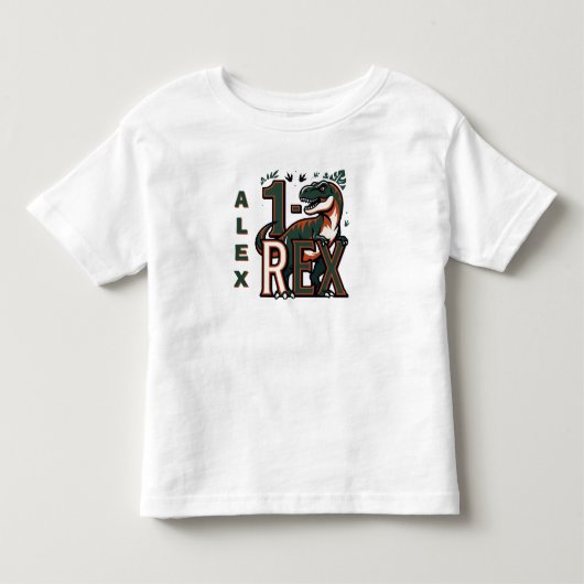 1 Rex Dinosaur Verjaardag T-Shirt (Voorkant)