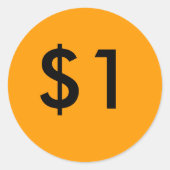 $1 RONDE STICKER (Voorkant)