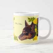 1 rood, 1 zwarte Australische Kelaart op gele roze Grote Koffiekop (Rechts)