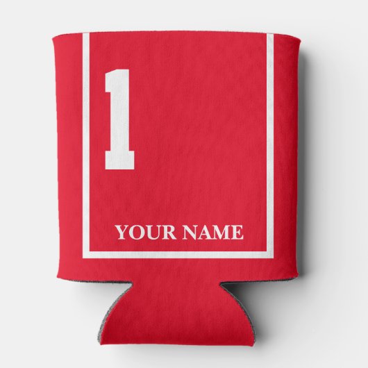 1 Rood met Witte Paard Zadeldeken Custom Blikjeskoeler (Achterkant)