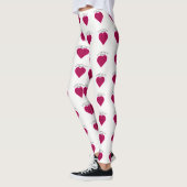 1 roze zwart hartMeerroze kleur Ik hou van je stri Leggings (Links)