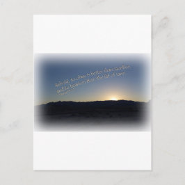 1 Samuël 15:22 Witte grens bij zonsondergang Briefkaart