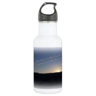 1 Samuël 15:22 Witte grens bij zonsondergang Waterfles