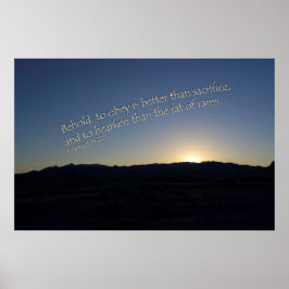 1 Samuël 15:22 Zonsondergang Poster