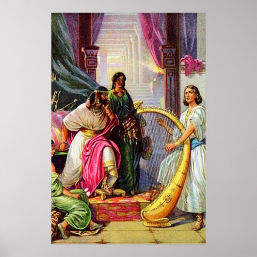 1 Samuel 16:14-23 David Plays Zijne Harp voor Saul Poster (Voorkant)