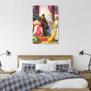 1 Samuel 16:14-23 David Speelt op Zijn Harp voor S Canvas Afdruk