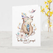 1 Samuël 1:27 Christelijke nieuwe Baby Shower Kaar Kaart (Gele Bloem)