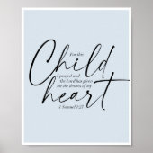1 Samuel 1:27 Dual Fonts Blue Background Poster (Voorkant)