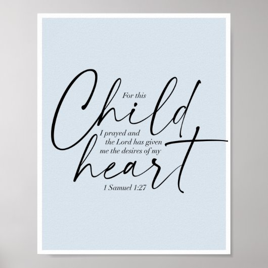 1 Samuel 1:27 Dual Fonts Blue Background Poster (Voorkant)