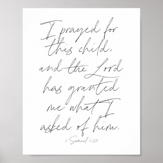 1 Samuel 1:27 Script Poster (Voorkant)