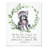 1 Samuel 1:27, Scripture Art, Kinder zenuwcel Foto Afdruk (Voorkant)