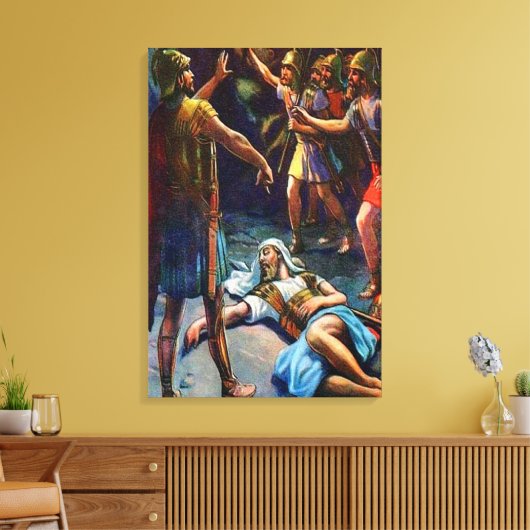 1 Samuel 24 David Spares Saul's Life Canvas (Insitu (Woonkamer))