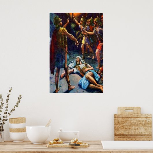 1 Samuel 24 David Spares Saul's Life poster (Keuken)