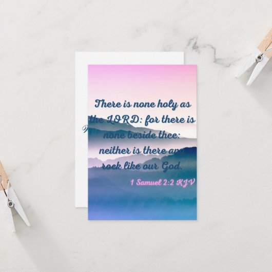 1 Samuel 2:2 KJV Bijbel Verse Pic Flat Greep Kaart (Voorkant / Achterkant in situ)