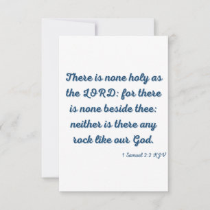 1 Samuel 2:2 KJV Bijbelverse platte Wenskaart Kaart