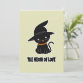 1.schattige, mooie zwarte kattenmaag van liefde kaart (Staand voorkant)