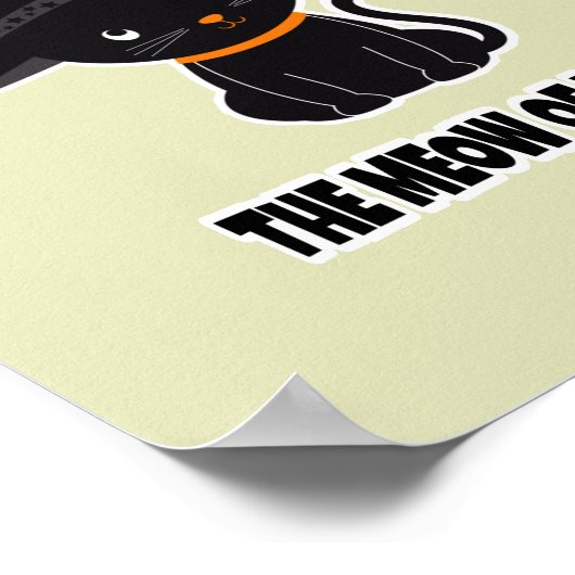 1.schattige, mooie zwarte kattenmaag van liefde poster (Hoek)