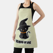 1.schattige, mooie zwarte kattenmaag van liefde schort (Insitu)