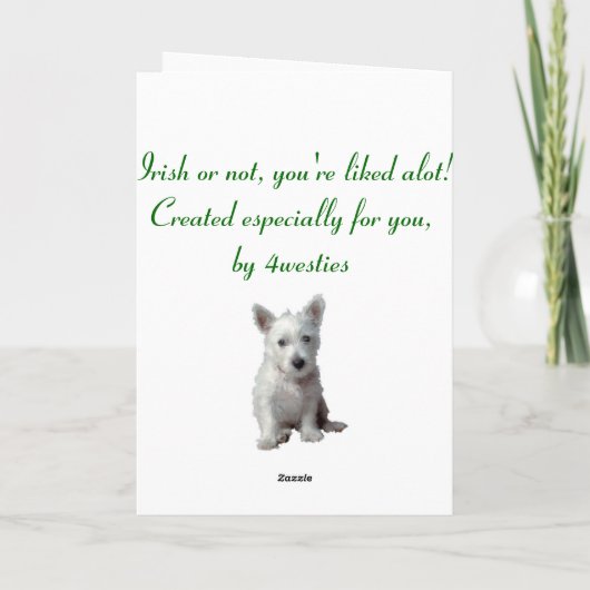 1. Schattige St. Patrick van Jongen Westie Kaart (Achterkant)