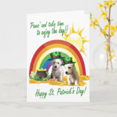 1. Schattige St. Patrick van Jongen Westie Kaart (Gele Bloem)