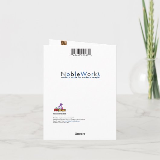 1 Schattige Verjaardag Kaart - Ondersteboven Giraf (Achterkant)