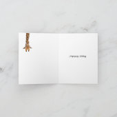 1 Schattige Verjaardag Kaart - Ondersteboven Giraf (Binnen)