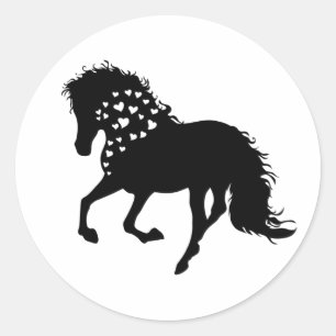 1- Shirt van paarden, T-shirt van paardenpest, mei Ronde Sticker