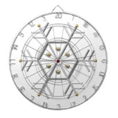 1-Silver en Gold Snowflake 3-D-look Dartbord (Voorkant)