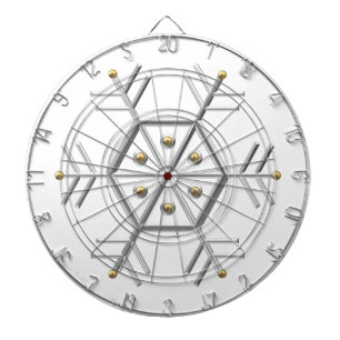 1-Silver en Gold Snowflake 3-D-look Dartbord