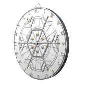 1-Silver en Gold Snowflake 3-D-look Dartbord (Voorkant Rechts)