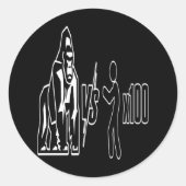 1 Silverback Gorilla vs 100 Humans_3 Ronde Sticker (Voorkant)