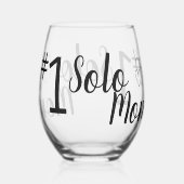 #1 Solo Moeder Single Ouder Drinkware Set Wijnglas Zonder Voet (Voorkant)
