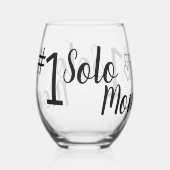 #1 Solo Moeder Single Ouder Drinkware Set Wijnglas Zonder Voet (Achterkant)