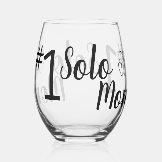 #1 Solo Moeder Single Ouder Drinkware Set Wijnglas Zonder Voet (Achterkant)