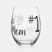 #1 Solo Moeder Single Ouder Drinkware Set Wijnglas Zonder Voet (Rechts)