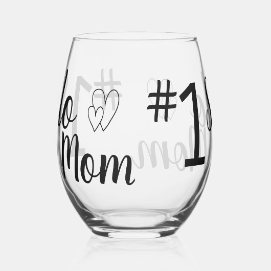 #1 Solo Moeder Single Ouder Drinkware Set Wijnglas Zonder Voet (Rechts)