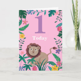 1 sr Birthday floral Little Oerwoud Lion Kaart