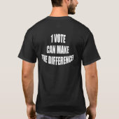 1 stem kan het verschil maken, verkiezingen t-shirt (Achterkant)