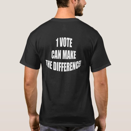 1 stem kan het verschil maken, verkiezingen t-shirt (Achterkant)