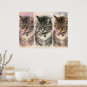 1 Stemming + 3 Sfeerbeelden = Totale Purrfectie Poster (Keuken)
